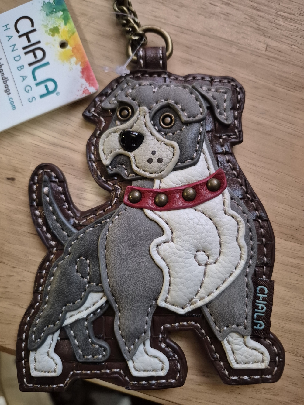 Chala Handbags Pitbull Dog Key Fob Coin Purse Charm NWT